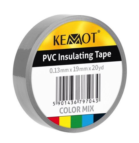 NAR0435 Taśma izolacyjna klejąca REBEL (0,13 mm x 19 mm x 20 yd) szara