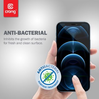 ND38_CRG-AB3DAG-IP67 Crong Anti-Bacterial 3D Armour Glass ? Szkło hartowane 9H na cały ekran iPhone 12 Pro Max + ramka instalacy