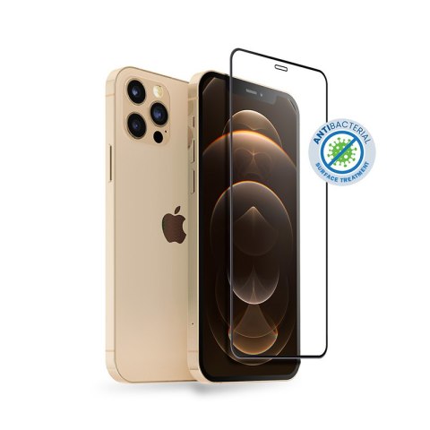 ND38_CRG-AB3DAG-IP67 Crong Anti-Bacterial 3D Armour Glass ? Szkło hartowane 9H na cały ekran iPhone 12 Pro Max + ramka instalacy