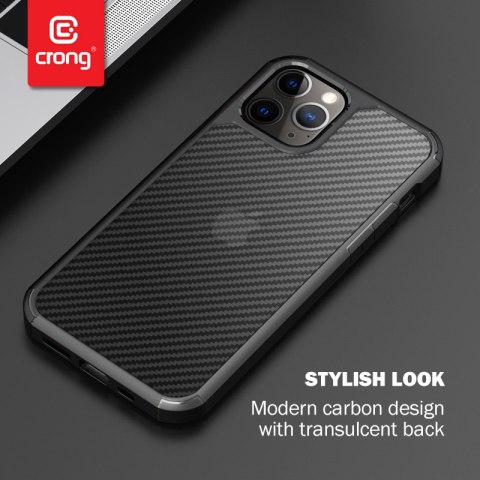 ND38_CRG-CRB-IP1267-BLK Crong Hybrid Carbon - Etui iPhone 12 Pro Max (czarny)