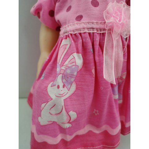WOOPIE Ubranko dla Lalki Różowa Sukienka Króliczek 43-46 cm
