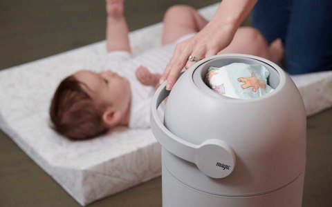 ND19_MA-C110WH__2 Kosz na zużyte pieluchy - biały (na 25 pieluch)