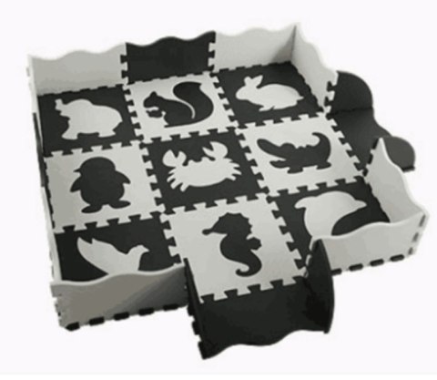 KX6270 Puzzle piankowe mata dla dzieci 25el. czarno-białe