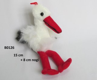 ND39_333915 -PLUSZAK BOCIAN 15CM SA SIEDZACY B0124