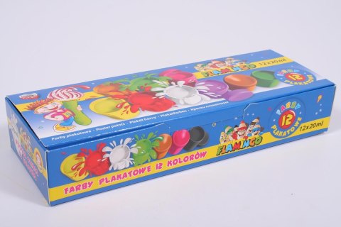 ND39_344564 FARBY PLAK 12KOL 20ML FLAMINGO 299125 PUD