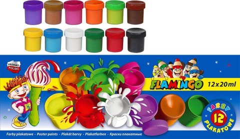 ND39_344564 FARBY PLAK 12KOL 20ML FLAMINGO 299125 PUD