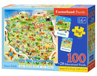 ND39_342302 -PUZZLE EDUK CASTORLAND E-142 MAPA POLSKI PU