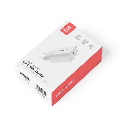 ND38_CRG-TUSBC20-WHI Crong USB-C Travel Charger ? Ładowarka sieciowa USB-C Power Delivery 20W (biały)