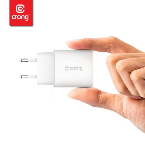 ND38_CRG-TUSBC20-WHI Crong USB-C Travel Charger ? Ładowarka sieciowa USB-C Power Delivery 20W (biały)
