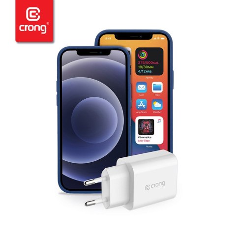 ND38_CRG-TUSBC20-WHI Crong USB-C Travel Charger ? Ładowarka sieciowa USB-C Power Delivery 20W (biały)