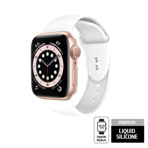 ND38_CRG-40LQB-WHI Crong Liquid - Pasek do Apple Watch 38/40mm (biały)