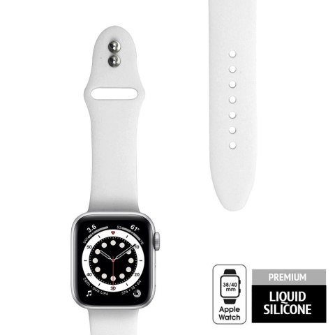ND38_CRG-40LQB-WHI Crong Liquid - Pasek do Apple Watch 38/40mm (biały)