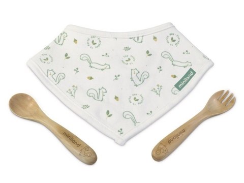 ND19_ML89316 Zestaw bambusowy ECO-friendly (łyżeczka+widelec+serwetka) - Wiewiórka