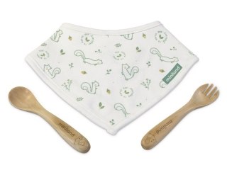 ND19_ML89316 Zestaw bambusowy ECO-friendly (łyżeczka+widelec+serwetka) - Wiewiórka