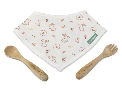 ND19_ML89317 Zestaw bambusowy ECO-friendly (łyżeczka+widelec+serwetka) - Królik