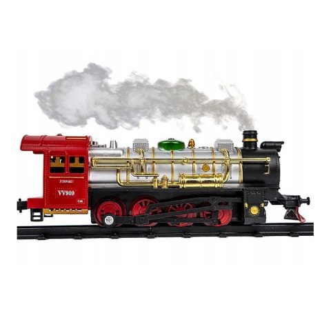 WOOPIE Klasyczny Pociąg Elektryczny Kolejka Tor Dźwięk Światło + 29 Akc.