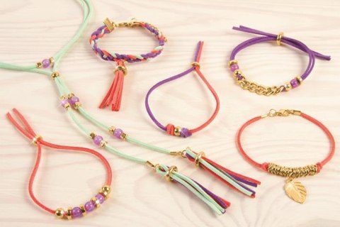 1207 Make it Real Zestaw do tworzenia bransoletek Gold Link Suede