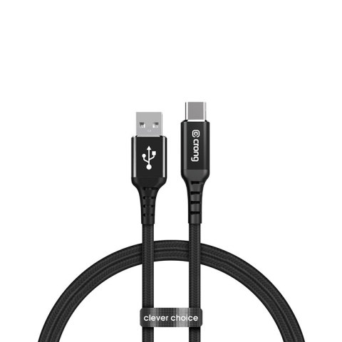 ND38_CRG-AL15USAC-BLK Crong Armor Link ? Kabel 60W z USB-C na USB-A w oplocie 150cm (czarny)