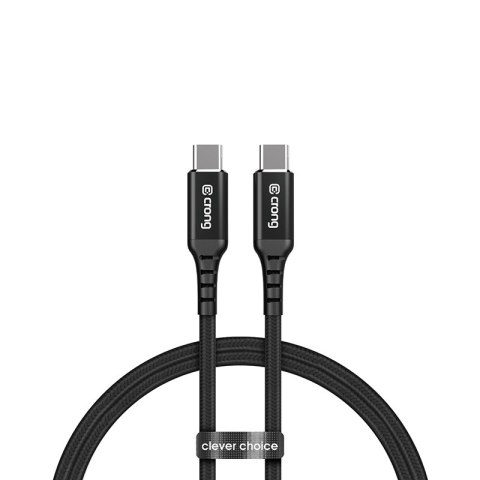 ND38_CRG-AL15USCC-BLK Crong Armor Link ? Kabel 60W z USB-C na USB-C w oplocie 150cm (czarny)