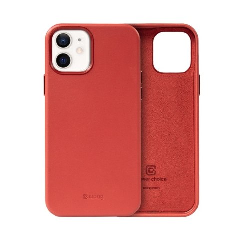 ND38_CRG-ESS-IP1261-RED Crong Essential Cover - Etui ze skóry ekologicznej iPhone 12 / iPhone 12 Pro (czerwony)
