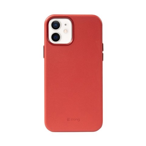 ND38_CRG-ESS-IP1261-RED Crong Essential Cover - Etui ze skóry ekologicznej iPhone 12 / iPhone 12 Pro (czerwony)