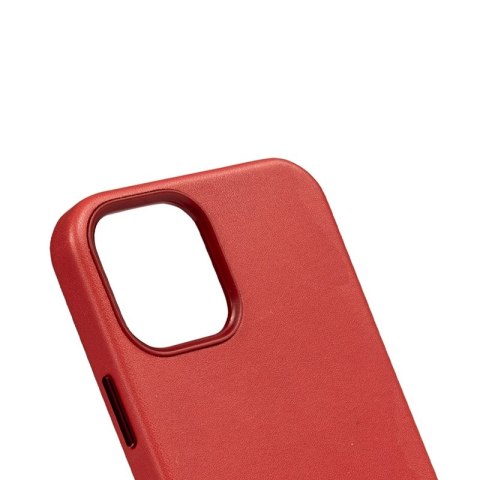 ND38_CRG-ESS-IP1261-RED Crong Essential Cover - Etui ze skóry ekologicznej iPhone 12 / iPhone 12 Pro (czerwony)