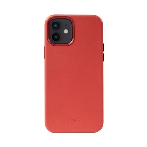ND38_CRG-ESS-IP1261-RED Crong Essential Cover - Etui ze skóry ekologicznej iPhone 12 / iPhone 12 Pro (czerwony)