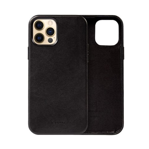 ND38_CRG-ESS-IP1267-BLK Crong Essential Cover - Etui ze skóry ekologicznej iPhone 12 Pro Max (czarny)