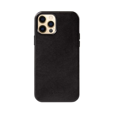 ND38_CRG-ESS-IP1267-BLK Crong Essential Cover - Etui ze skóry ekologicznej iPhone 12 Pro Max (czarny)