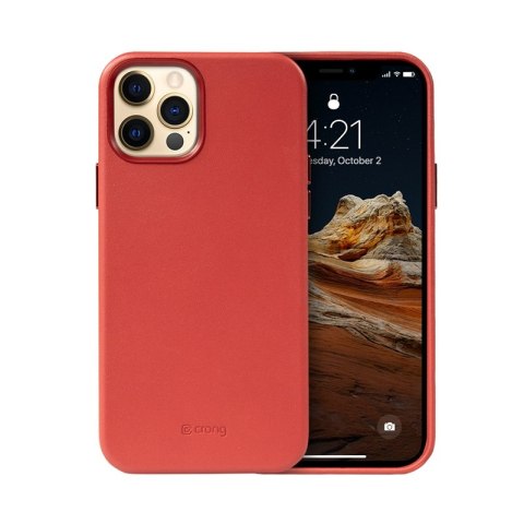 ND38_CRG-ESS-IP1267-RED Crong Essential Cover - Etui ze skóry ekologicznej iPhone 12 Pro Max (czerwony)