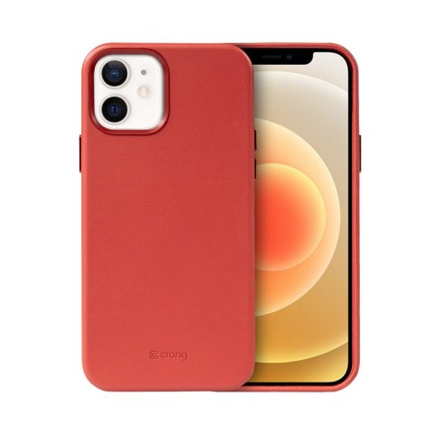 ND38_CRG-ESSM-IP1261-RED Crong Essential Cover Magnetic - Etui ze skóry iPhone 12 / iPhone 12 Pro MagSafe (czerwony)