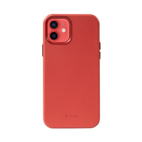 ND38_CRG-ESSM-IP1261-RED Crong Essential Cover Magnetic - Etui ze skóry iPhone 12 / iPhone 12 Pro MagSafe (czerwony)