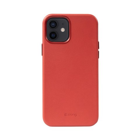ND38_CRG-ESSM-IP1261-RED Crong Essential Cover Magnetic - Etui ze skóry iPhone 12 / iPhone 12 Pro MagSafe (czerwony)