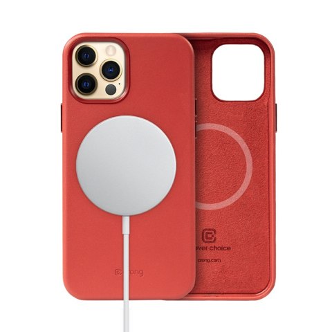 ND38_CRG-ESSM-IP1267-RED Crong Essential Cover Magnetic - Etui ze skóry iPhone 12 Pro Max MagSafe (czerwony)