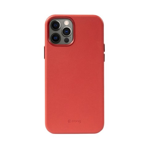 ND38_CRG-ESSM-IP1267-RED Crong Essential Cover Magnetic - Etui ze skóry iPhone 12 Pro Max MagSafe (czerwony)