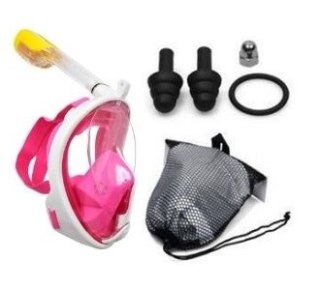 KX6131_1 Maska do snurkowania pełna składana S/M różowa