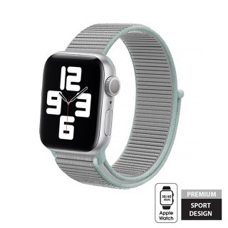 ND38_CRG-40NLB-PGR Crong Nylon - Pasek sportowy do Apple Watch 38/40mm (Pastel Grey)