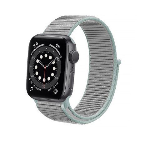 ND38_CRG-40NLB-PGR Crong Nylon - Pasek sportowy do Apple Watch 38/40mm (Pastel Grey)