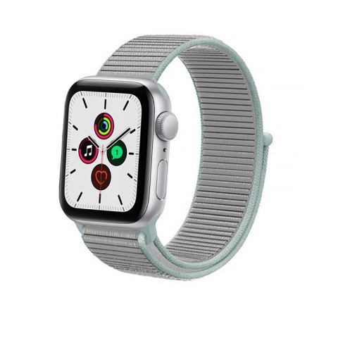 ND38_CRG-40NLB-PGR Crong Nylon - Pasek sportowy do Apple Watch 38/40mm (Pastel Grey)