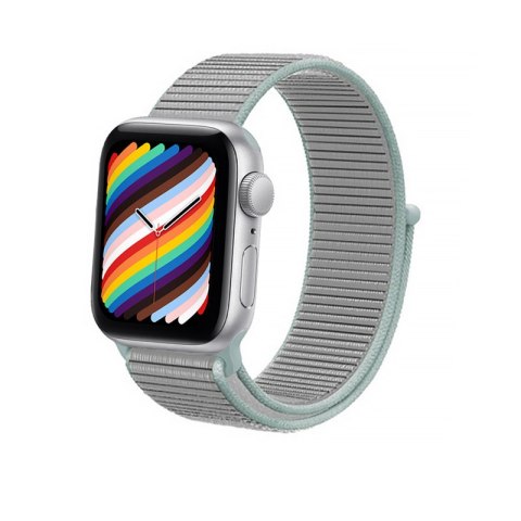 ND38_CRG-40NLB-PGR Crong Nylon - Pasek sportowy do Apple Watch 38/40mm (Pastel Grey)