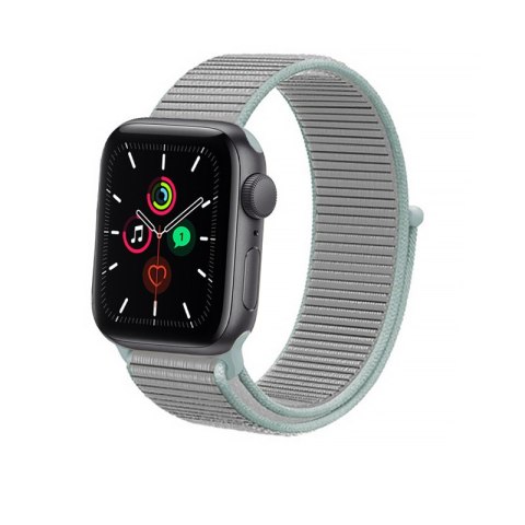 ND38_CRG-40NLB-PGR Crong Nylon - Pasek sportowy do Apple Watch 38/40mm (Pastel Grey)