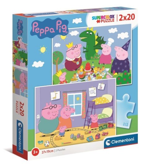 !!! CLE puzzle 2x20 SuperKolor Świnka Peppa 24778