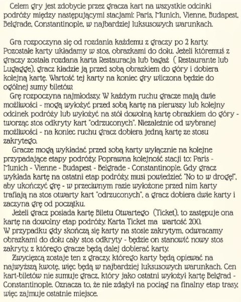 Karty Orient Express AB 72786