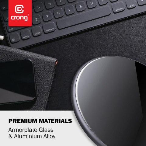 ND38_CRG-PS15W-BLK Crong PowerSpot Fast Wireless Charger ? Bezprzewodowa ładowarka Qi 15W USB-C (Shadow Black)