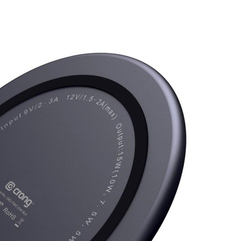 ND38_CRG-PS15W-BLK Crong PowerSpot Fast Wireless Charger ? Bezprzewodowa ładowarka Qi 15W USB-C (Shadow Black)