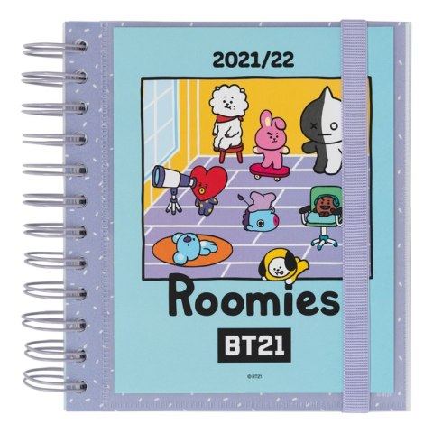 ND38_ADPM2103 Line Friends BT21 - Kalendarz / Planner szkolny 2021/2022 (niebieski)