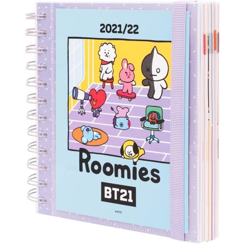 ND38_ADPM2103 Line Friends BT21 - Kalendarz / Planner szkolny 2021/2022 (niebieski)