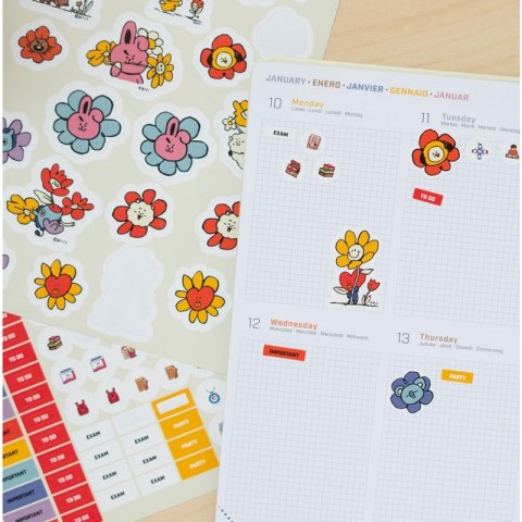 ND38_AGESVA52106 Line Friends BT21 - Kalendarz / Planner szkolny 2021/2022 (biały)