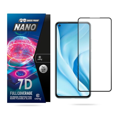 ND38_CRG-7DNANO-XMI11L Crong 7D Nano Flexible Glass ? Niepękające szkło hybrydowe 9H na cały ekran Xiaomi Mi 11 Lite 5G