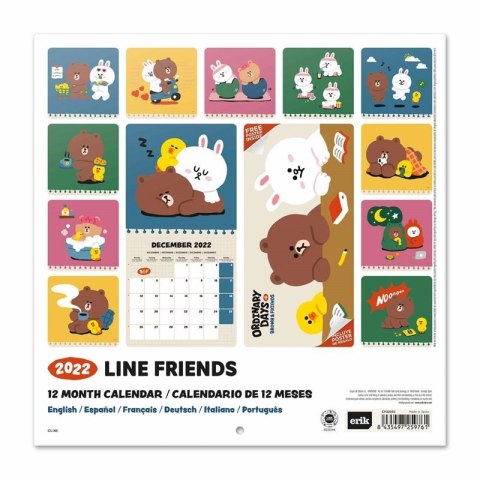 ND38_CP22032 Line Friends - Kalendarz 2022 30x30cm